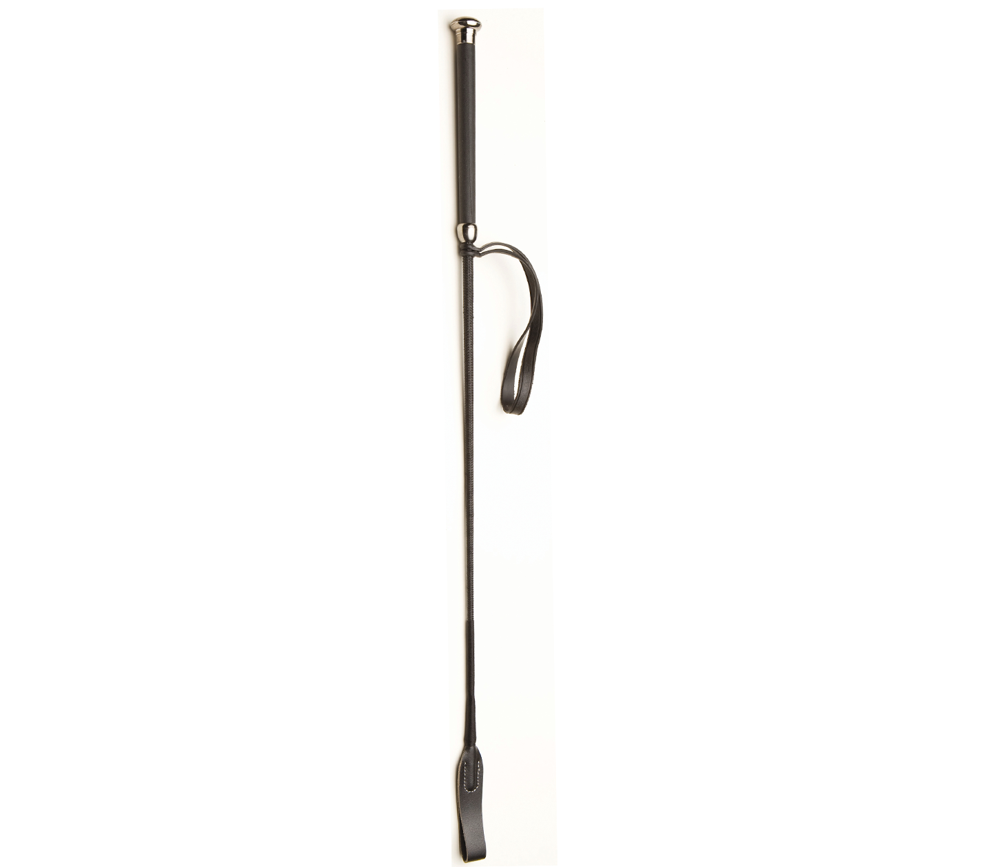 love-in-leather-WHI004PEW-1-fibreglass-crop-whip-pewter-ferule-embellishment-handle-fetish-1.png Riding Crop With Metal Ferrule & Cap - Image 1